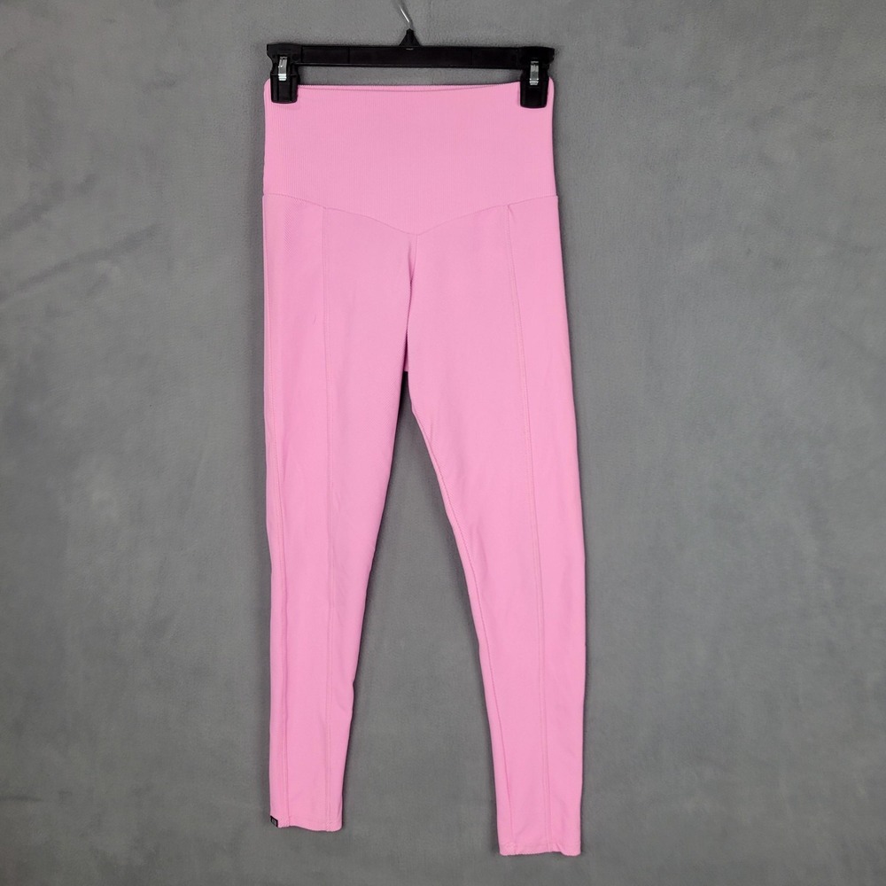 Onzie Leggings Womens‎ XS Pink High Waist Ribbed Yoga Pants Athletic